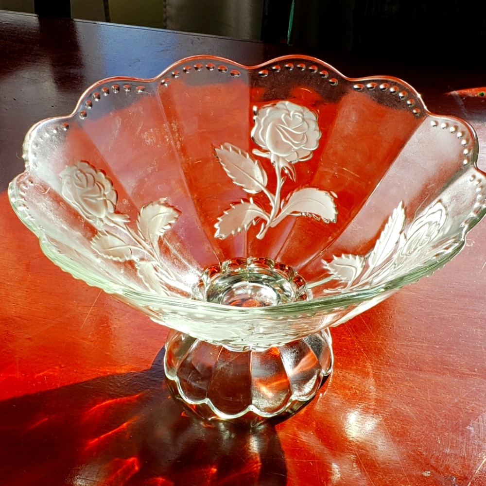 Vintage Pedestal Glass Bowl